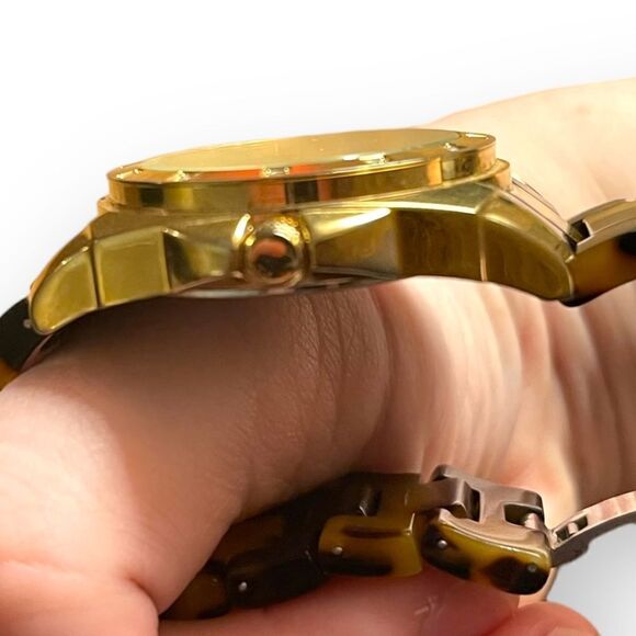 Anne Klein Gold Tone Swarovski Crystal Faux Tortoise Band (10/9178) Watch - Picture 12 of 14